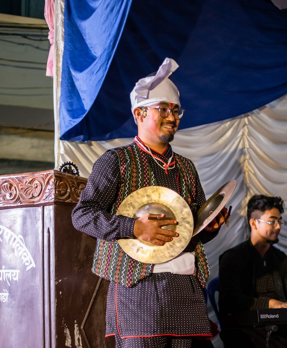 Sahil performing with other musicians
